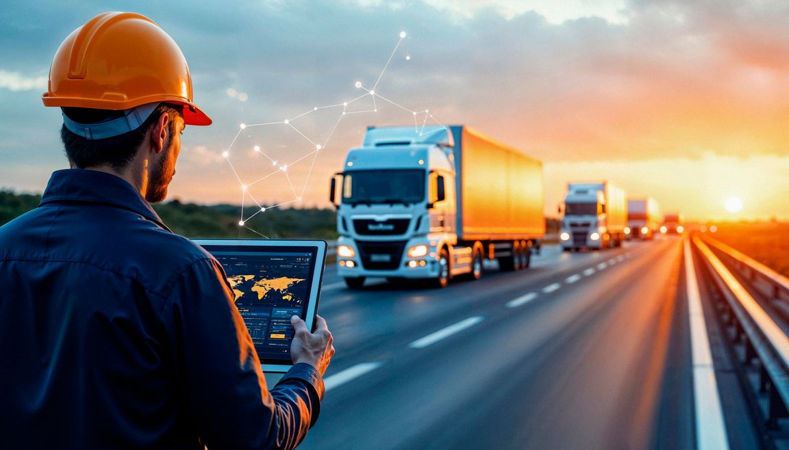 A logistics professional overseeing a trucking fleet